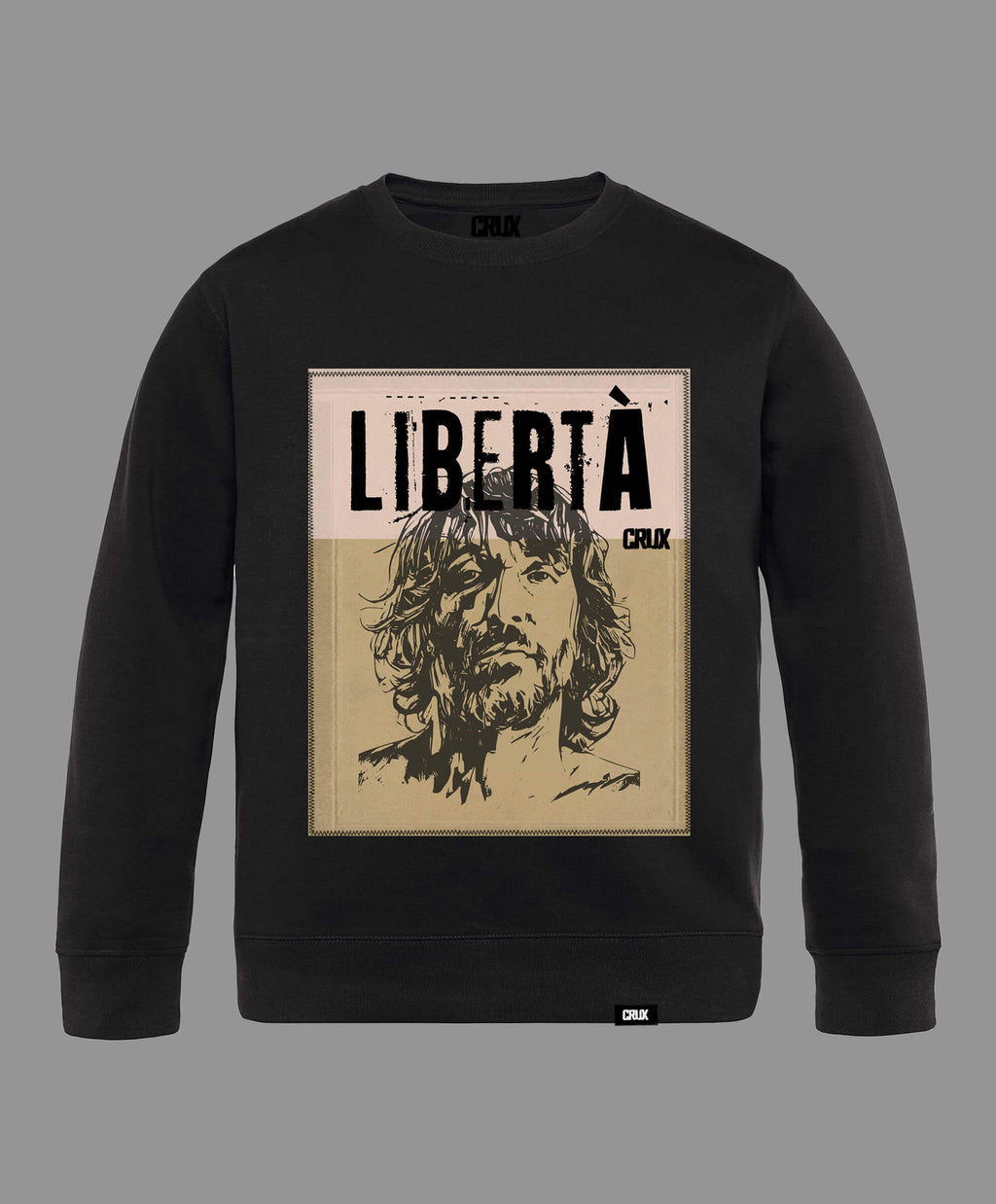 GIUSEPPE CRUCIANI UFFICIALE _CRUX C004 MANIFESTO FELPA NERA