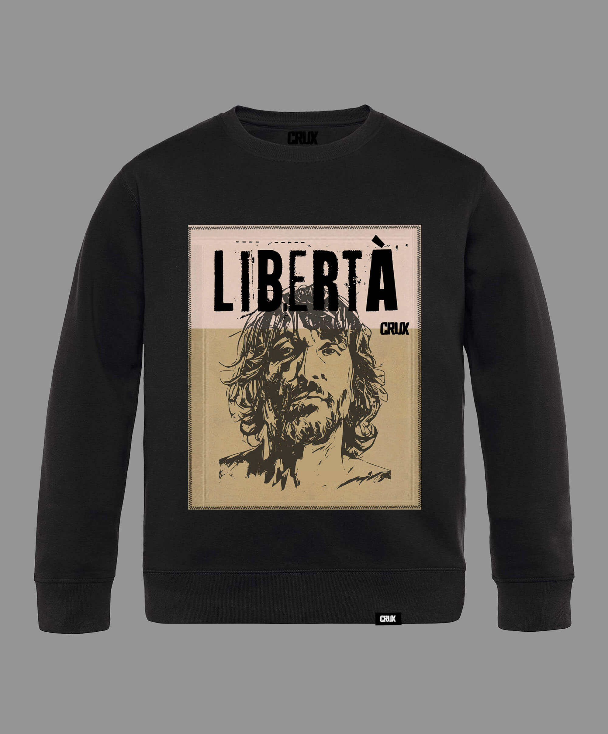 GIUSEPPE CRUCIANI UFFICIALE _CRUX C004 MANIFESTO FELPA NERA