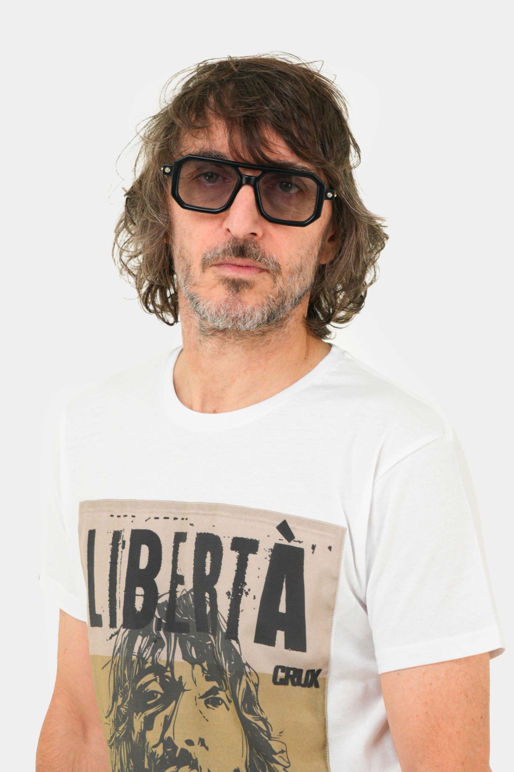 Giuseppe Cruciani Apache Factory C004 MANIFESTO MLT T-SHIRT BIANCA 2