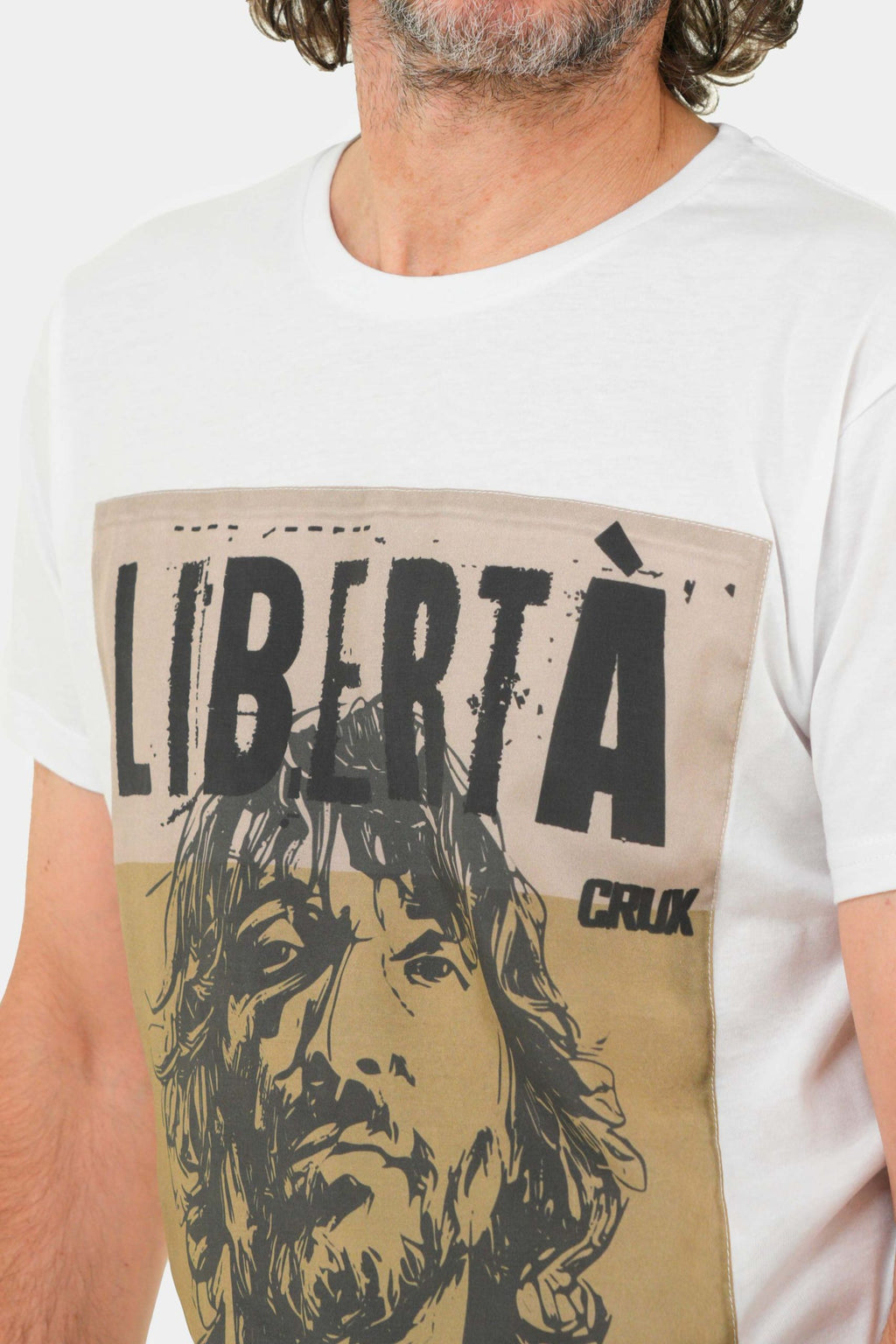 Giuseppe Cruciani Apache Factory C004 MANIFESTO MLT T-SHIRT BIANCA 3