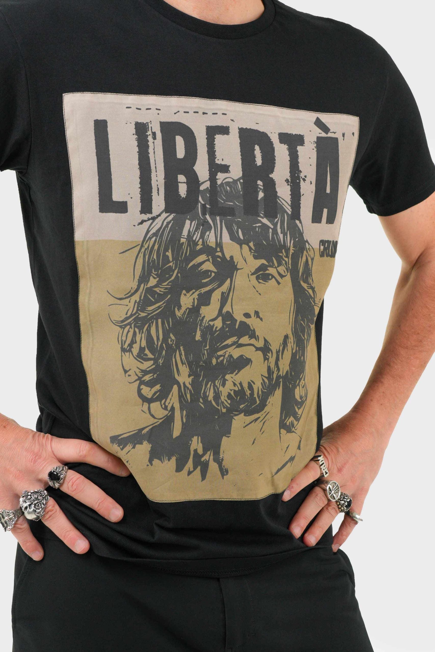 Giuseppe Cruciani Apache Factory_C004 MANIFESTO MLT T-SHIRT NERA
